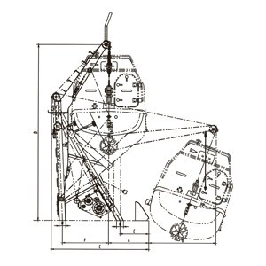 Gravity Luffing Arm Type Davit